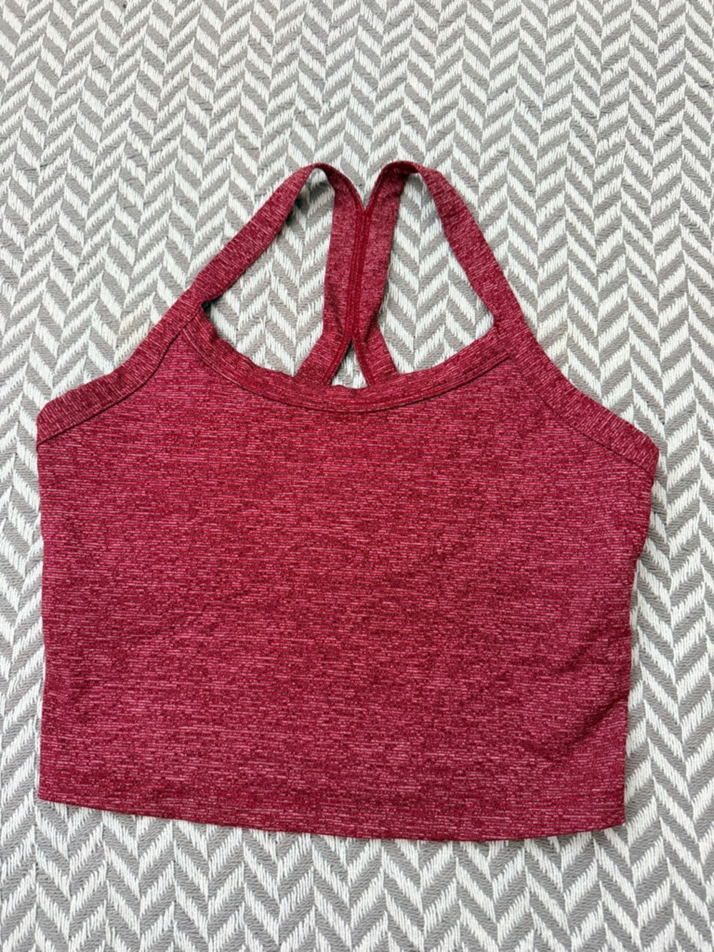 Born Primitiver Heathered Wine Red Racerback Crop Top M